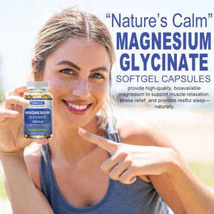 แคปซูลแมกนีเซียมบิสซิเนต400มก. OEM ช่วยเสริมแมกนีเซียมไกลซิเนตสำหรับรองรับกล้ามเนื้อหัวใจการนอนหลับและกระดูก - Product Image 4