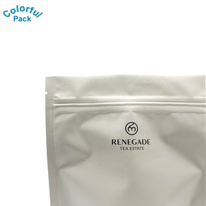 Eco amigable de impresión <span class=keywords><strong>mate</strong></span> de papel de aluminio bolsa de bolsas <span class=keywords><strong>con</strong></span> cierre de cremallera superior para el té. - Product Image 4
