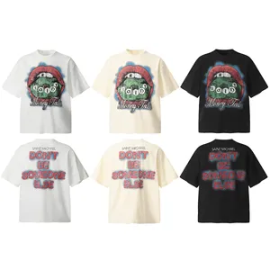 T-shirt da uomo con stampa serigrafica Oversize Y2k con serigrafia e magliette 100% cotone con stampa DTG