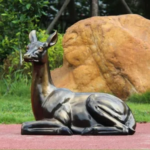 Fábrica al por mayor Ventas de productos al contado Posición dorada Madre Ciervo Mujer Ciervo Estatua Animal Escultura - Product Image 1