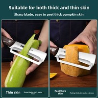 Couteau à éplucher manuel en acier inoxydable de style allemand avec manche en plastique, outil de cuisine efficace pour éplucher la citrouille et la canne