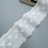 Dentelle de coton pour sous-vêtements et accessoires vestimentaires, bordure de jupe soluble dans l'eau avec code-barres de 6 cm pour enfants