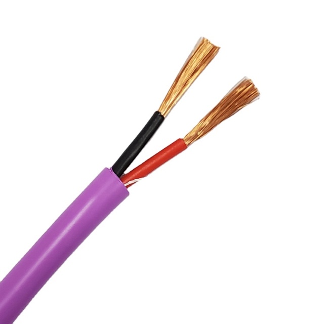 High Quality Speaker Cable 18AWG 2cores Copper Conductor Unshielded Purple PVC Jacket Round Speaker Cable Wire
