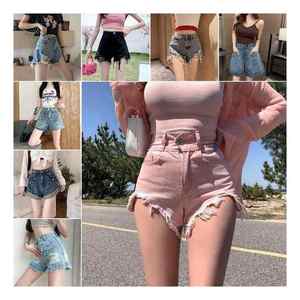 Shorts en jean vintage de haute qualité pour femmes, coupe décontractée, taille haute avec boutons décoratifs, respirants, pour l'été - Product Image 6