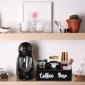 Organizador de estación de café de madera de bambú, organizador de accesorios de barra de café - Product Image 5