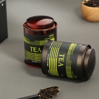 Boîte de café d'emballage hermétique ronde de luxe imprimée sur mesure boîte de conserve de thé de qualité alimentaire avec couvercle intérieur