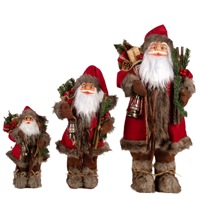 Figura de Santa Claus de Estilo Rústico con Linterna y Bolsa de Regalo, Decoración Navideña para la Puerta Principal del Hogar, Venta al por Mayor