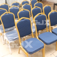 Chaises de banquet empilables en métal bleu pour événements, mariages et cérémonies – Ensemble de mobilier de salle à manger d'hôtel chromé, élégant et abordable, vente en gros