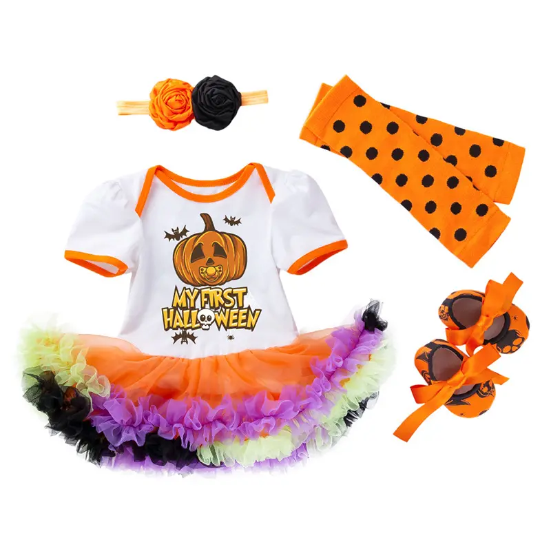 My First Halloween bébé fille vêtements nouveau-né citrouille crâne Costume bébé Tutu barboteuse dentelle bébé fille Costume d'halloween 2022