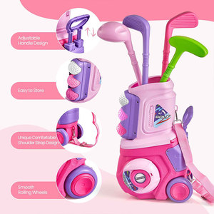 Nouvel ensemble de golf : Tapis de putting, planche de cornhole, 4 clubs, 10 balles, sac de transport – <span class=keywords><strong>Jouet</strong></span> sportif d'intérieur et d'extérieur pour enfants, idéal pour le jardin et comme cadeau d'anniversaire - Product Image 5