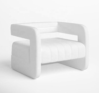 Fauteuil d'appoint en velours pour hall d'hôtel, style nordique moderne et luxueux, mobilier de salon, fauteuil en tissu bouclé, chaise de canapé