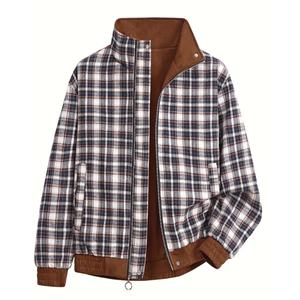 Chaqueta 2025, Fabricante, Venta al por Mayor, Chaqueta de Hombre con Cuello Alto, Cremallera, Moda, Ocio, Deportiva, de Doble Cara - Product Image 2