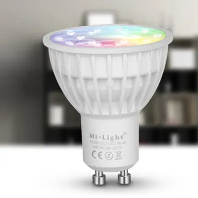 Mi Licht AC85-265V 4W Led Lamp Dimbare MR16 GU10 Rgb + Cct (2700-6500 K) spotlight Indoor Decoratie + 2.4G Draadloze Rf Led Remote