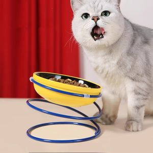 <b>Ceramic</b> Pet Food Water <b>Bowl</b> For <b>Dogs</b> Cats Waterproof Durable Lightweight Portable Solid Striped Design Indoor Use - Product Image 3