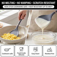 Spatule en silicone ODM/OEM résistante à la chaleur, sans BPA, pour poêles antiadhésives – Ustensile de cuisine solide pour retourner le poisson, les œufs et les crêpes