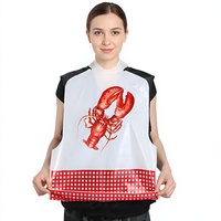Bavoir jetable en plastique Chicingyou pour adultes, motif homard et crabe - Accessoires amusants pour fête de fruits de mer