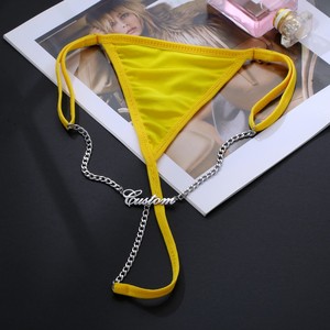 Nouveauté 2024 Chaîne de Corps Sexy Personnalisée Acier Inoxydable Or Lettre Nom Femme Multicolore Dentelle Bikini <span class=keywords><strong>String</strong></span> <span class=keywords><strong>Bijoux</strong></span> de Plage - Product Image 1
