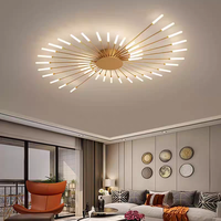 Plafonnier moderne occidental simple pour salon, D105cm, avec de nombreuses têtes décoratives, luminaire artistique pour la maison