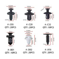 100 pièces de clips de fixation automobile mixtes, kit de rivets de retenue pour carrosserie, pare-chocs, garnitures de porte et panneaux, accessoires automobiles
