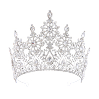 Couronne de mariée baroque personnalisée, diadème de mariage multicolore en strass, coiffe de reine OEM pour mariage, douche nuptiale, cosplay