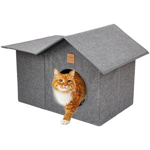 Wetterfestes Katzen haus im Freien Faltbares warmes Haustier Winter zeltbett für streunende Katzen und Kätzchen Schutz für wilde Hunde und Welpen - Product Image 2