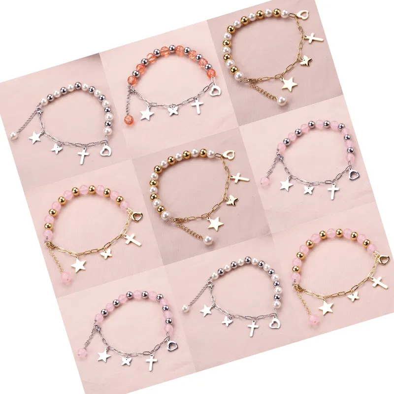 Pulsera ajustable con abalorios de cristal de diseño novedoso y único de gran venta para mujer