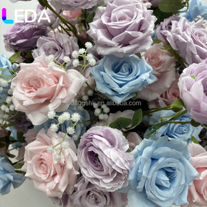 พวงดอกไม้สีชมพูบานเย็นคุณภาพสูง LEDA สำหรับตกแต่งงานแต่งงาน งานปาร์ตี้ และบ้าน ขายส่ง - Product Image 2