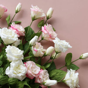 Fiori decorativi di alta qualità fiori decorativi in vera seta 3 teste rosa palloncino fiore centrotavola decorazione vero tocco fiore - Product Image 5