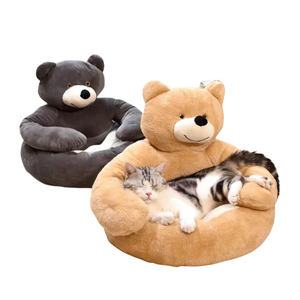 Sofá cama para mascotas con abrazo de oso al por mayor/casa semicerrada extraíble lavable para gatos y perros/cama para mascotas de felpa - Product Image 1