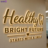 Enseigne lumineuse LED 3D vintage personnalisée en acier inoxydable, logo halo lumineux extérieur pour façade de café et de restaurant