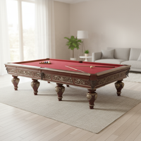 Table de billard/snooker sur mesure de style rétro classique avec pieds en bois massif sculptés sur mesure, fabrication d'usine, 7/8/9/10/12 pieds