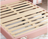 Nouveau Lit Double Moderne en Cuir pour Enfant, Design Couronne, Meuble de Chambre Doux et Adorable pour Fille Princesse, Lit pour Enfants à Vendre