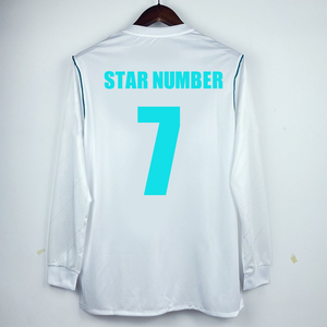 Camisa de Futebol Retrô Royal Madrid 2018 Poliéster Respirável de Secagem Rápida Manga Longa Design Inspirado no Ronaldo Corte Automatizado - Product Image 1