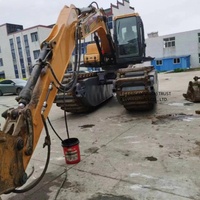 Excavatrice d'occasion Komatsu PC300 Excavatrice flottante avec flèche de 18m de long utilisée pour draguer la rivière
