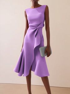 Abito Senza Maniche <span class=keywords><strong>Rosso</strong></span> Elegante per Donne Europee e Americane con Collo Rotondo - Product Image 4