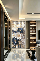 Autocollants muraux 3D en forme de fleurs autocollants décoratifs faciles à installer pour la chambre à coucher, la salle à manger et le bureau design d'intérieur moderne
