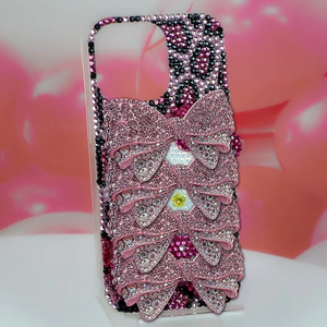 Coque de téléphone portable mignonne et kawaii avec strass pour 15/16 Pro, motif ours rose en cristal, antichoc, en silicone, pour le <span class=keywords><strong>sport</strong></span> - Product Image 4