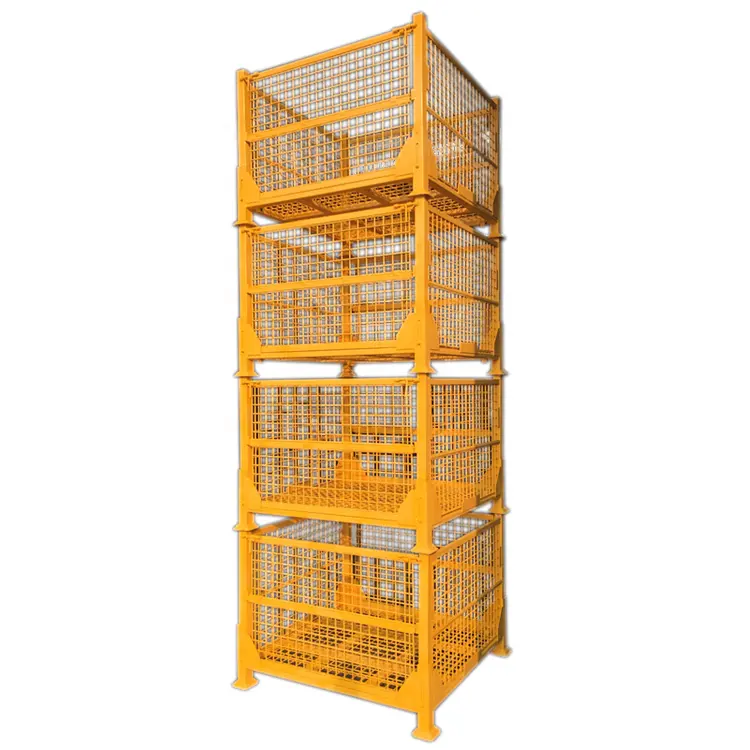 Robots Welding Steel Structure Pallet Stackable Pallet Cage Metal Warehouses Storages Box