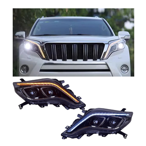 Phares LED DRL de mise à niveau pour <span class=keywords><strong>Toyota</strong></span> <span class=keywords><strong>Prado</strong></span> 2014-2017, ensemble de feux avant de voiture au design double projecteur, accessoires de phares automobiles - Product Image 1