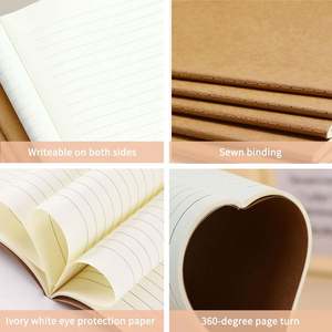 Cuaderno de Papel Kraft Ecológico Personalizado con Logotipo, Agenda, Cuaderno para Estudiantes con Páginas Rayadas, Encuadernado con Hilo - Product Image 3