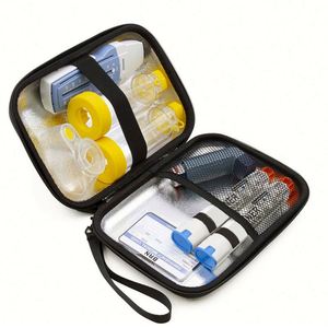 8 Inch Insulated Asthma Inhaler Medicine Travel Bag EVA Carry Case Compatible With Inhaler <b>Spacer</b> Masks Case Only - Product Image 2