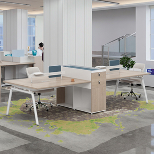 Tutto-vendita formato su misura moderno in legno casa <span class=keywords><strong>ufficio</strong></span> 4 persone posti multifunzione personale scrivania con cassetto - Product Image 2