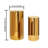 Support de table cylindrique professionnel L91 de marque FLR en acier inoxydable blanc, argenté et doré pour desserts et gâteaux – Livraison rapide, prix bas