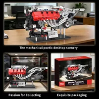 Kaiyu K96257 2026 Nuevo Modelo de Motor V8 MOC, Bloques de Construcción Mecánicos para Armar, Juguetes para Niños y Adultos, Regalos, 951 Piezas