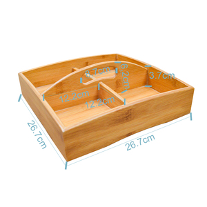 Caja de madera con compartimentos para servir frutos secos y aperitivos, con asa hueca, elegante caja de almacenamiento para fiestas en casa y cafeterías - Product Image 2