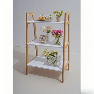 מדף אחסון עץ רב קומות עבור סלון מטבח ביתי מרפסת ריהוט סלון - Product Image 1