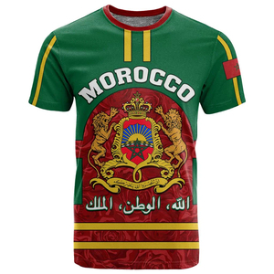 Camiseta <span class=keywords><strong>de</strong></span> la Selección Nacional <span class=keywords><strong>de</strong></span> Marruecos para Hombre - Estampado Completo con <span class=keywords><strong>el</strong></span> <span class=keywords><strong>Escudo</strong></span> Real y Diseño <span class=keywords><strong>de</strong></span> la Bandera - Product Image 1