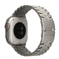 Correa de Acero de Titanio Compatible con Apple Watch, Cierre Plegable de Uso Diario con Seguridad, Series 3 4 5 6 7 8 9 SE Ultra 38 49mm