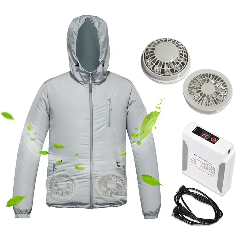 Электрический мощный вентилятор, жилет для холодной погоды, охлаждающая куртка с батареей 5200 мАч, воздушный вентилятор