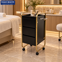 Chariot de rangement professionnel pour spa et salon, organisateur d'équipement de beauté avec 3 tiroirs, plateau supérieur et roulettes